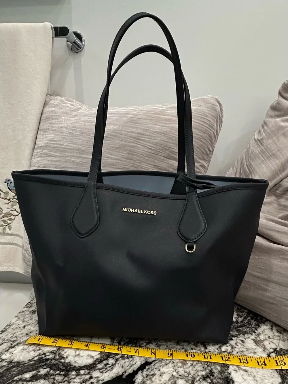 Michael Kors  Navy Saffiano Tote with Detachable Pouch